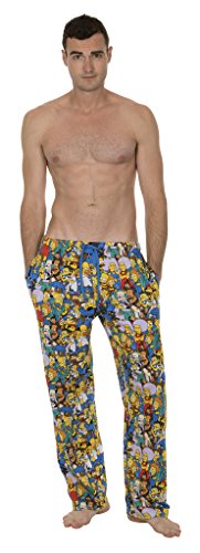 The Simpsons Multi Character Collage Blue Lounge Pants (Adult XX-Large)