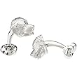 Sterling Silver/Rhodium Plated Rottweiler Cufflinks