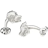 Sterling Silver/Rhodium Plated Rottweiler Cufflinks