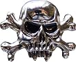 Mens FANGED SKULL AND CROSSBONES Punk Rock Metal Belt Buckle
