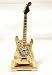 Collectible Miniature Quartz Clock in Guitar Style Chrome Gold Color