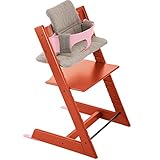 ストッケ トリップトラップ チェアセット チェア:ラバオレンジ ベビーセット:ソフトピンク クッション:ヘイジーツイード 【3個口】