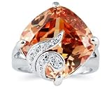 Platinum Plated Champagne and White CZ Ring