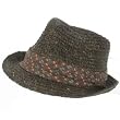New 100% Raffia Stingy Brim Fedora Trilby Band Hat Brown - Medium