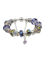 Purple murano glass beads European complete charm beaded 2013 Mothers Day gifts new arrivals silver plated bracelets compatible with Pandora Jewelry