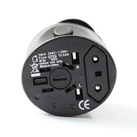 Premium All in One Universal Travel Power Adapter -US, UK, EU, AU - Blk + Free DreamBargains Neckstrap / Lanyard!