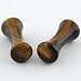 Pair of Yellow Tiger's Eye Stone Double Flared Domed Plugs: 8g