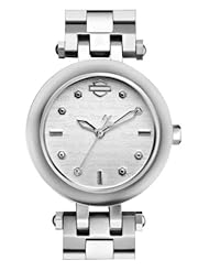 Harley-Davidson Womens Bulova Rolling Script Wrist Watch 76L171