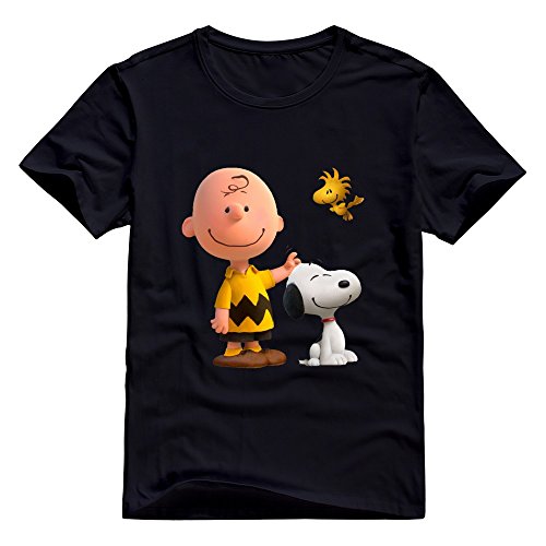 StaBe Men's Peanuts Movie 2015 Snoopy T-Shirt Retro XXL Black