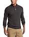 Geoffrey Beene Men's Cotton Fancy 1/4 Zip Sweater, Smoke Marl, Small