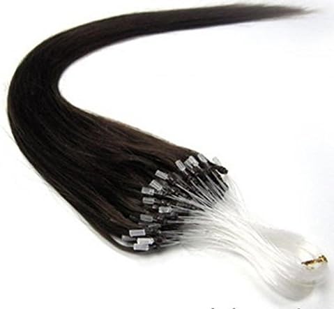 Beauty Wig World 18" 45cm 100s/50g Easy Loop Micro Ring Beads Tipped Remy Human Hair Extensions #2-darkest brown