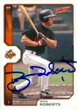 Brian Roberts Autographed/Hand Signed Baseball Card (Baltimore Orioles) 2002 Upper Deck Victory #111