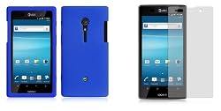Sony Xperia Ion (AT&T) Premium Combo Pack - Blue Silicone Soft Skin Case Cover + Atom LED Keychain Light + Screen Protector