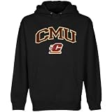 NCAA Central Michigan Chippewas Black Logo Arch Applique Midweight Pullover Hoody