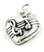 Design Visions I Love Music Heart 925 Sterling Silver Charm with Lobster Claw Clasp Made in the USA!