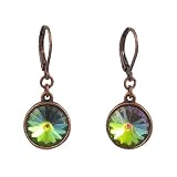 Earrings - E436 - Rivoli Style - Swarovski (TM) Crystal set into Copper Backing ~ Vitral