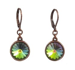 Earrings - E436 - Rivoli Style - Swarovski (TM) Crystal set into Copper Backing ~ Vitral