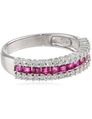 14k White Gold Classic Ruby Diamond Ring (1/3 cttw, I-J Color, SI2 Clarity)