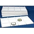 60 Slot Pocket Watch Jewelry Tray Display White Leather