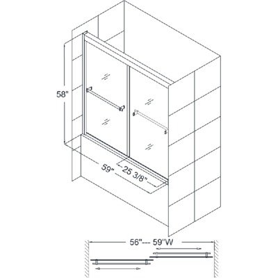 DreamLine SHDR-1260588-01 Bypass Sliding Tub Shower Door