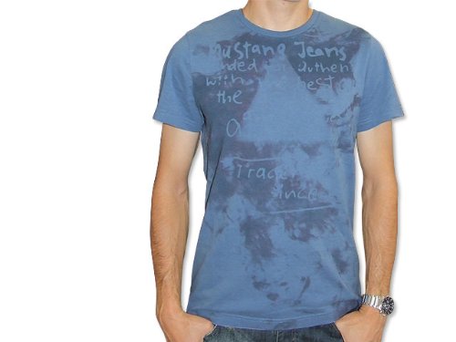 MUSTANG Männershirt in Blau - T-Shirt - blau