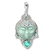  : STERLING SILVER FIBER OPTIC MULTI STONE FACE PENDANT BY SAJEN