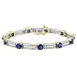 14K Two-Tone Gold Sapphire and Diamond Bracelet