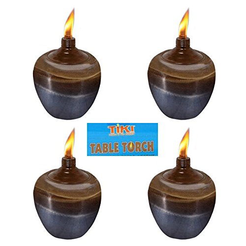 4 Tiki Table Torches Ceramic Outdoor Patio Tabletop Lighting Lamp Torch