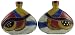 28 Oz. MARA Stoneware COLLECTIBLE Liquor Flask DECANTER Abstract CURVES Colors
