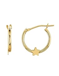 Baby GirlS Earrings - Hoop in 14kt Yellow Gold - Post W/ Hinge - Seductive