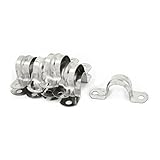 uxcell ホースバンド　サドルクランプ　クリップ　チューブ/パイプ用　U型　20mm直径　ステンレススチール　10個入り