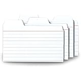 Find-It Tabbed Index Cards, 3 x 5 Inches, White, 48-Pack (FT07215)