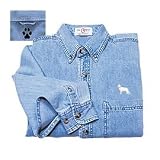 Men's German Shepherd White Denim Shirt