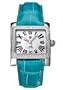 Michele MW2 Ladies' Watch Stainless Steel Mother-of-Pearl Dial Diamond Bezel on Torquoise Leather Strap MWW07B000023