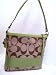 Coach Signature Stripe Convertible Shoulder Bag 13674- Khaki/Apple
