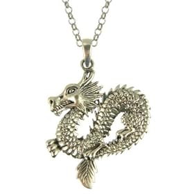 Men's Dragon Pendant Necklace, Gold Plated Belcher Chain, 51cm Length, Model C/SP550
