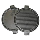 Cajun Cookware 14 Inch Seasoned Cast Iron Round Reversible Griddle