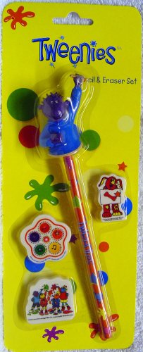 Childrens Toyshop  Toys : Tweenies Pencil & Eraser Set - Milo topper, Pencil & 3 Erasers