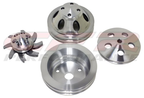 CHEVY SMALL BLOCK COMPLETE PULLEY SET (LWP) - MACHINED On Sale