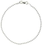 Sterling Silver Italian Pallini Bead Ball Necklace Chain 2.3mm (3/32 in.) Nickel Free, sizes 7 - 30 inch