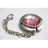 LightPinkCrystalDiamondPurseHookHangerwithKeychain