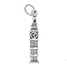 LGU Sterling Silver Oxidized Three Dimensional Big Ben Clock Charm