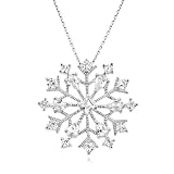 3.65 Carat tw White Sapphire Snowflake Pendant in Sterling Silver with Chain