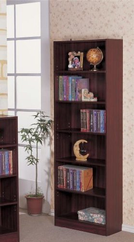 Cherry Finish 6 Shelf Bookcase On Sale