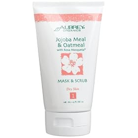 Aubrey Organics Jojoba Meal & Oatmeal with Rosa Mosqueta Mask & Scrub, 4-Ounce Bottle