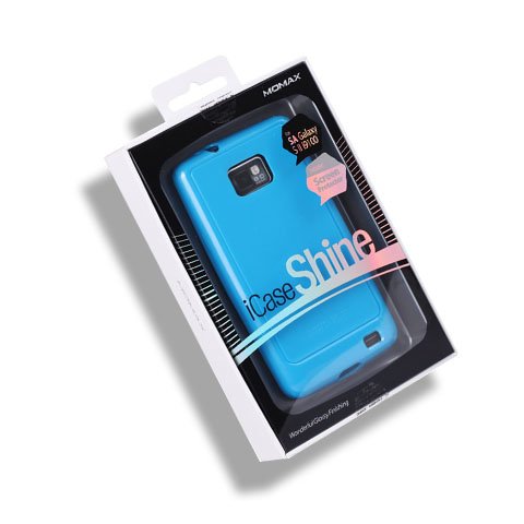 [Momax Product] Brand New Momax Blue iCase Shine Case Cover+Screen Protector FOR Samsung i9100 Galaxy S2
