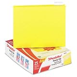 41GhxtSOQ9L. SL160  Pendaflex 42624   Ready Tab Reinforced Hanging File Folders, 1/5 Tab, Letter, Yellow, 25/Box