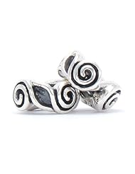Set of 2 - Bella Fascini Rose Bud Leaf - Solid 925 Sterling Silver European Spacer Bead Charm - Compatible Brand Bracelets : Authentic Pandora, Chamilia, Moress, Troll, Ohm, Zable, Biagi, Kays Charmed Memories, Kohls, Persona & more!