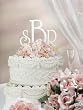 Monogram Wedding Cake Topper White (3 Letters)