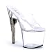 7 1/2 Inch Heel Gun Heel Platform Shoe Sexy High Heel Sandal Womens Shoes Clear